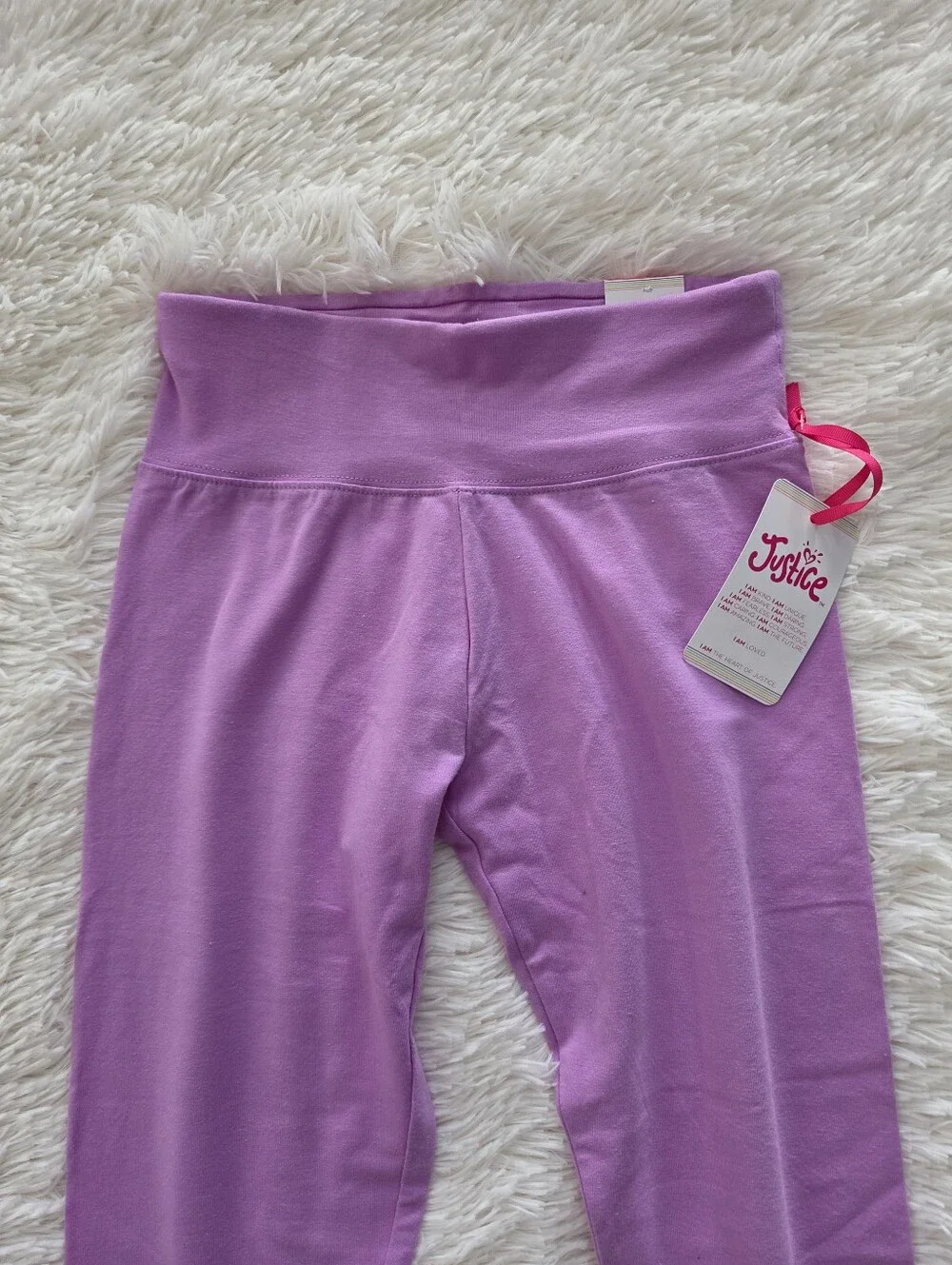 Justice Full Length Leggings Lavender Girls Size L 12/14 NWT
